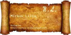 Mirkov Lilla névjegykártya